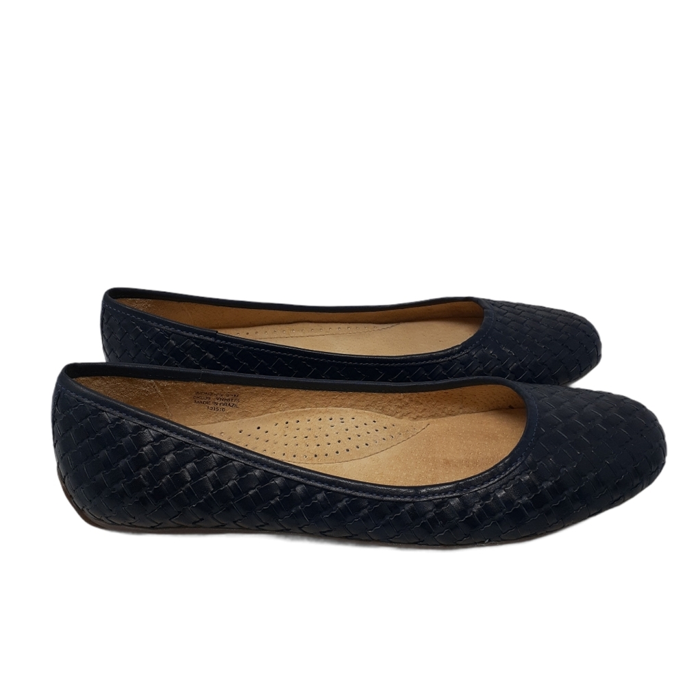 L.L. Bean Woven Leather Blue Flats 9.5M
